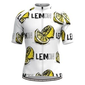 Lemon Graphic Women's Cycling Shirt - White and Yellow